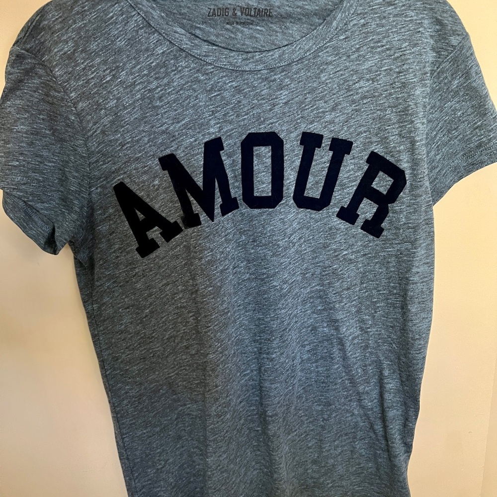 Zadig & Voltaire NWT Womens Amour T-Shirt Top Blue Uniform XS